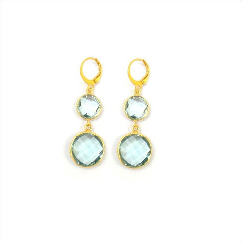 Aqua Quartz Gemstone Earring