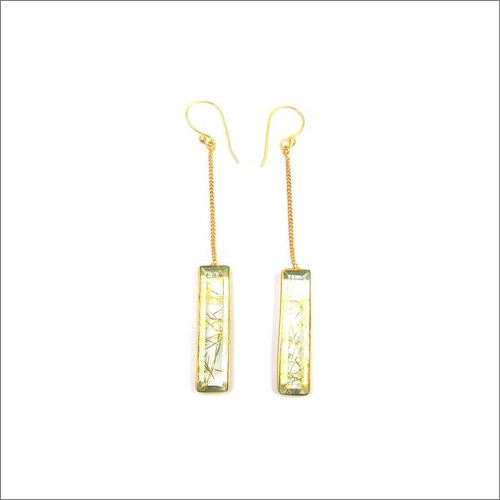Golden Rutile Gemstone Earring