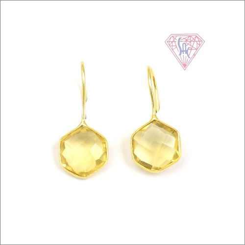 New Design Octagon Gemstone Earring Size: Customized