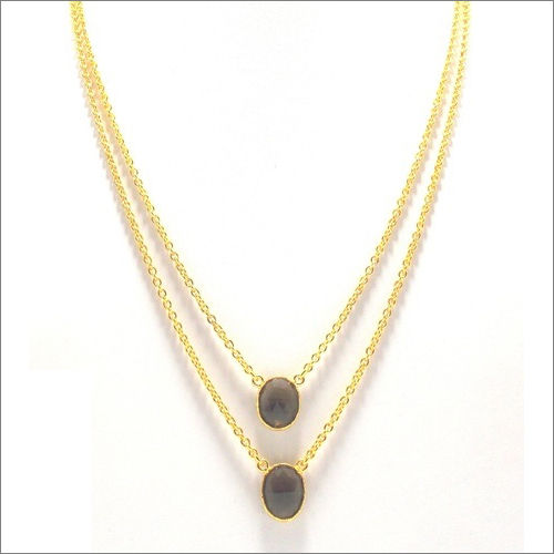 Smoky Quartz Bezel Gemstone Necklace