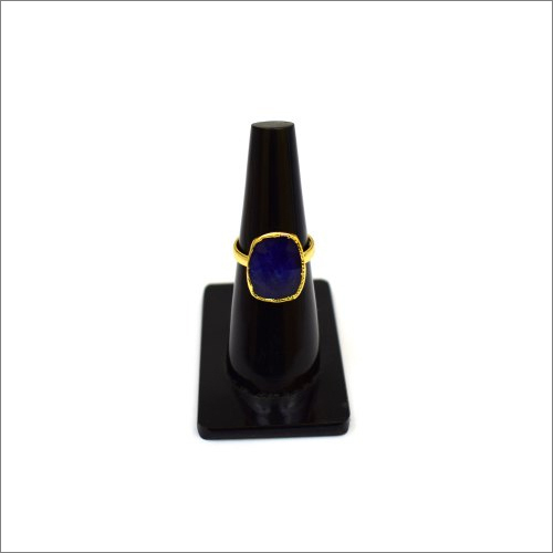 Dyed Blue Sapphire Gold Plated Ring