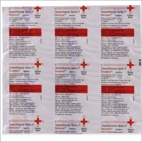 Dexamethasone Tablets IP - 0.5 mg Strength, 10 x 10 Tablet Strip Packaging | Provides Relief for Inflamed Areas, Recommended for Human Use, Store in a Dry Place