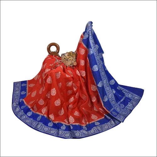 Banarasi Handwoven Waam Blue Border Silk Saree