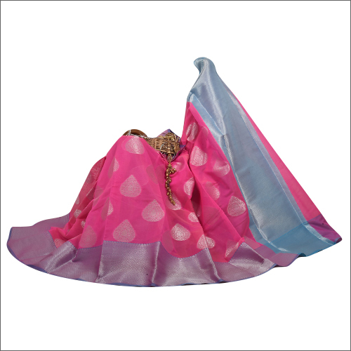 Pink Banarasi Handwoven Cotton Silk Saree