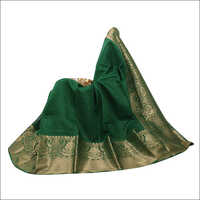 Ladies Banarasi Handloom Pure Linen Silk Saree