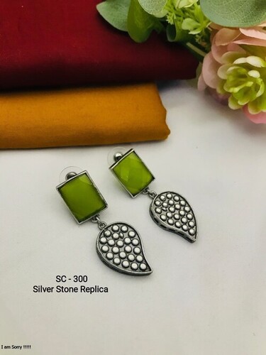 Silver Stone Earring