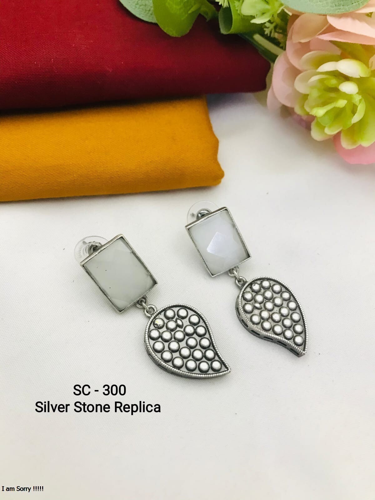 Silver Stone Earring