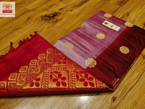 Marron With Pink Turning Border Soft Silk Saree