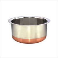 Stainless Steel Copper Bottom Tope - 2 Litre Capacity, Polished Surface Finish | Light Weight, Durable Design For Everyday Cooking