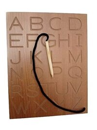 Wooden Capital Alphabet Writing Practice Laminated Tracing Board