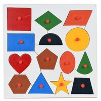Wooden Geometry Shapes Puzzles Board