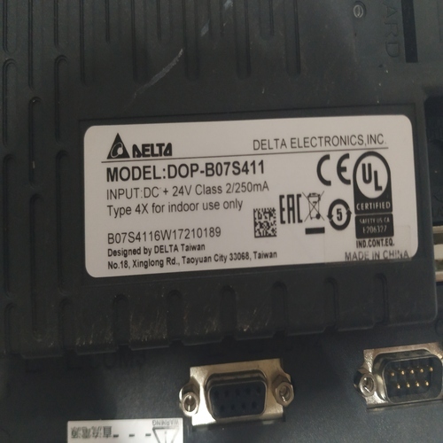 DELTA DOP-B07S411 TOUCH PANEL HMI - HUMAN MACHINE INTERFACE