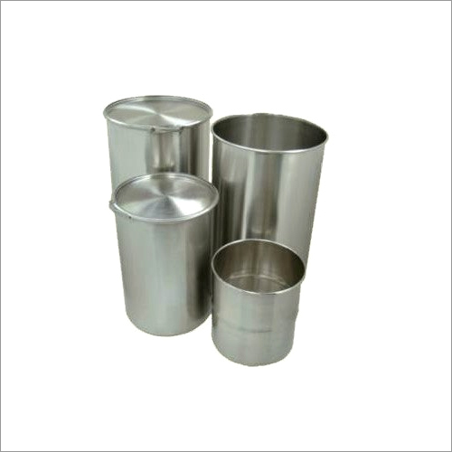 Silver Stainless Steel Drum Container