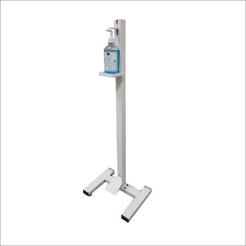 White Foot Operated Hand Sanitizer Dispensing Stand