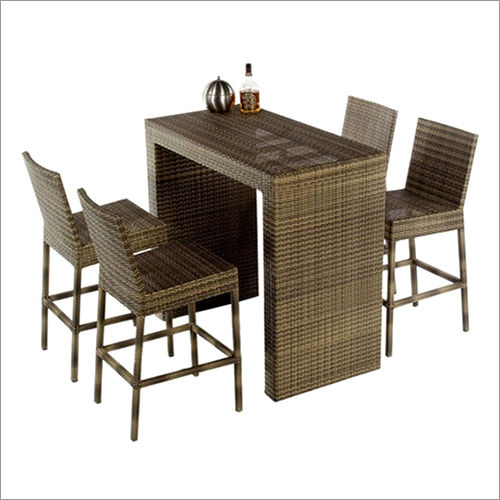 4 Seater wicker Square Bar Table