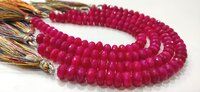 Natural Hot Pink chalcedony Rondelle Faceted 8mm Beads