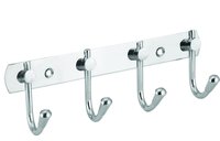 Stainless Steel Wall Mounted Robe Hook - 12 Inch Rectangular Design | Holds Up To 2.26 Kg, Ideal For Living Rooms, Hallways, And Bedrooms