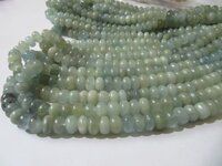 Natural Blue Aquamarine Rondelle Plain Smooth 8mm