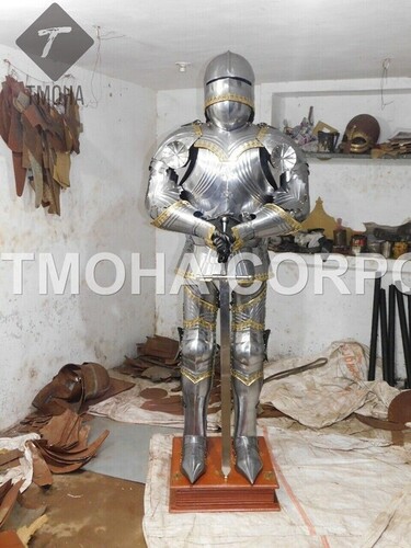 Medieval Full Suit of Knight Armor Suit Templar Armor Costumes Ancient Armor Suit Wearable  Gothic Full Armor Suit AS0072