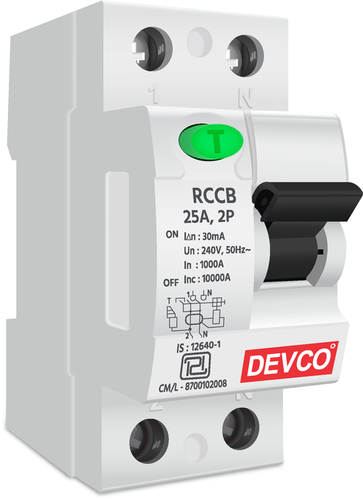 25A 30mA DP RCCB