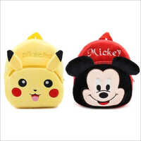 Soft Velvet Mickey Mouse and Pikachu Kids Bag