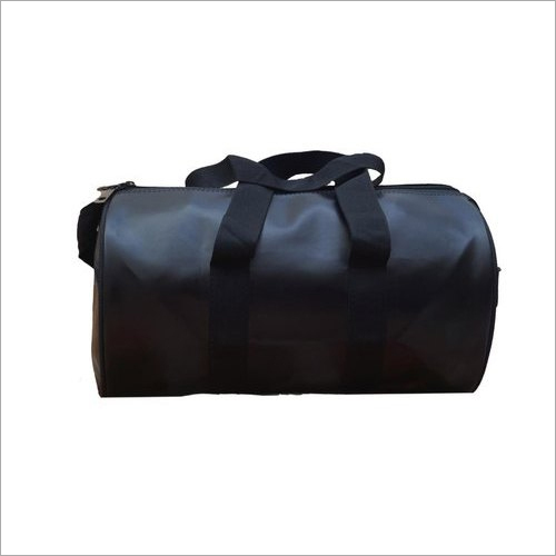 Black Pu Leather Casual Duffle Bag