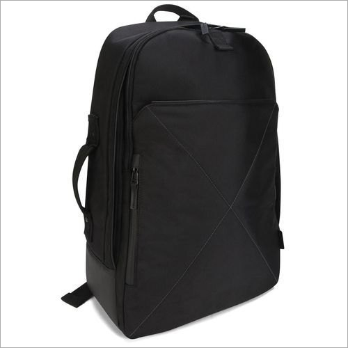 Black Plain Polyester Laptop Backpack
