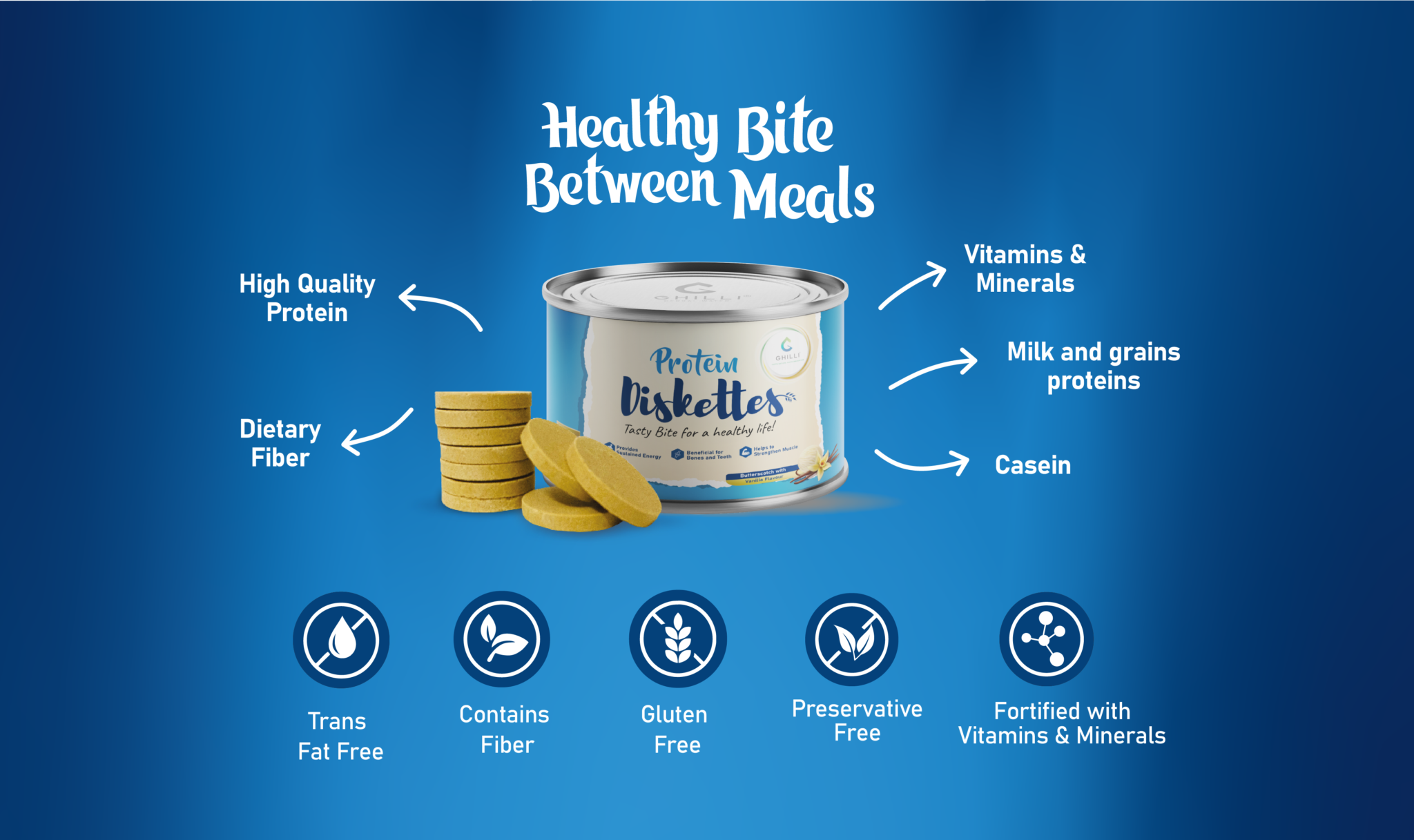 Protein Diskettes-Butterscotch and Vanilla Flavour