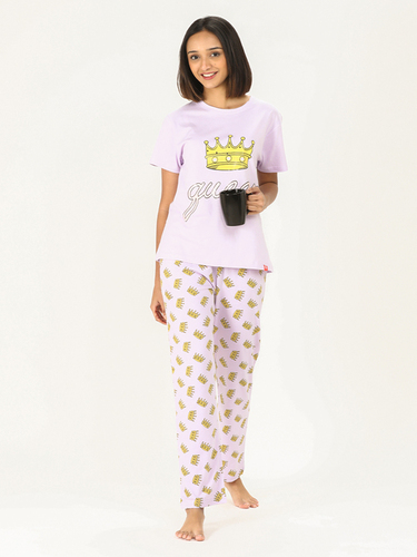 Evolove Printed and Pocket Style Ladies Night Suits(Pajama Set)