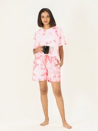 Evolove Printed and Placket Style Night Suit (Pajama Set)