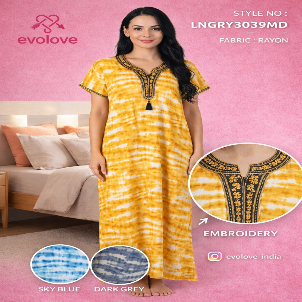 Evolove Rayon Nightgown For Women