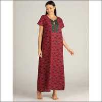 Evolove Womens Cotton Printed Maxi Nighty Sleepwear Super Comfortable and Soft Cotton