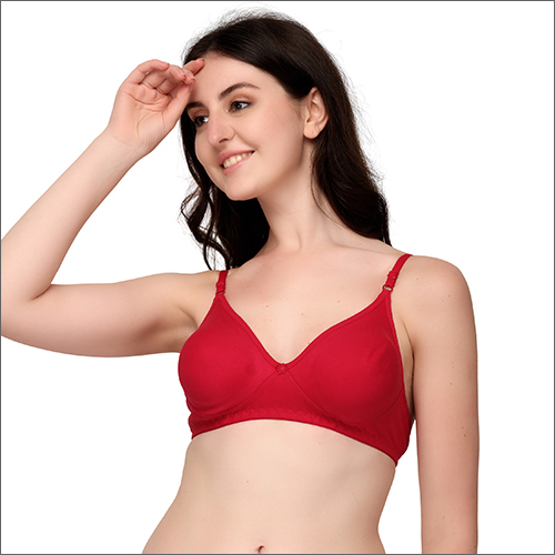 Rani Red Bra - Cotton Size 30-44 | Unlined Padded Maximum Support with Two-Row Hook Closure