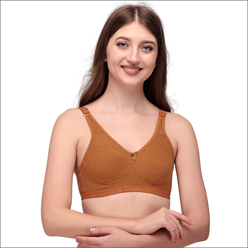 Sedny Bra - Cotton Fabric Sizes 30-44 Brown Color | Wire-Free Design Complete Cup Coverage Everyday Essential