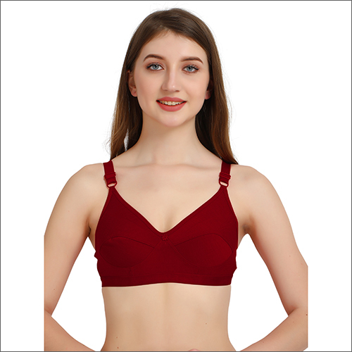 Astar Maroon Bra - Cotton Size 30-44 Maroon Color | Unlined Design Padded Cups Knitted Pattern Ideal for Daily Wear