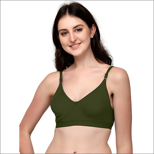 Ex Italian Green Bra - Cotton Blend Size 30-44 | Stretchable & Breathable Fabric Unlined Padded Design for All-Day Comfort
