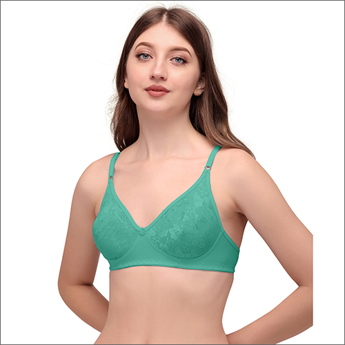 Nena Green Bra - Cotton Size 30-44 Multicolour | Padded Unlined Knitted Design for Daily Wear Ideal for Women