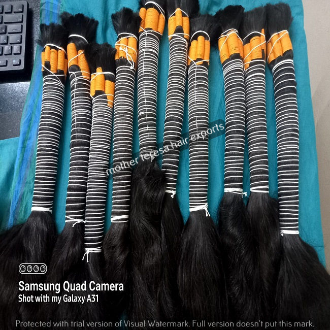 Unprocessed Natural Bulk Human Hair Extensions