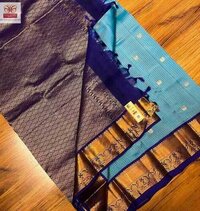 pure kanjivaram korvai border soft silk saree