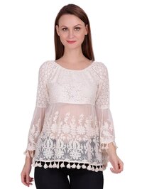 Round Neck Self Design Top