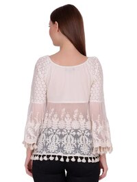 Round Neck Self Design Top