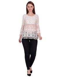 Round Neck Self Design Top