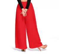 5stitch Regular Fit Women Red Rayon Trousers
