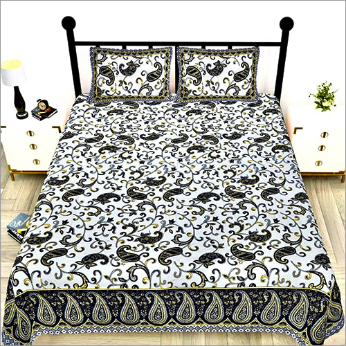 Printed Double Bed Sheet - 100% Cotton, Double Size, Multicolor | Washable, Stylish Patterns for Home, Hotels, and Guest Houses