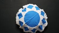 Blue Hand Made Linen Lace Cushion Cover In 3 Different Variants Of Size