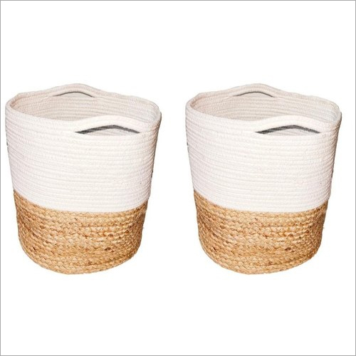 Cotton Jute Braided Basket Set