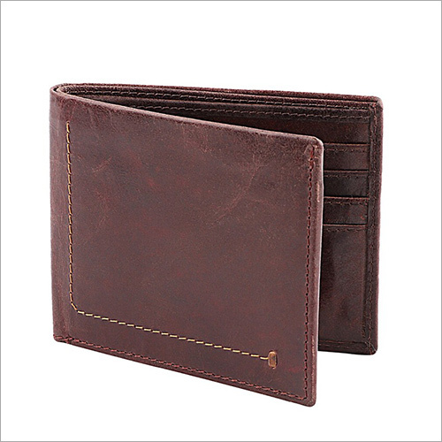 Men Burgundy Self Design Leather Two Fold Wallet