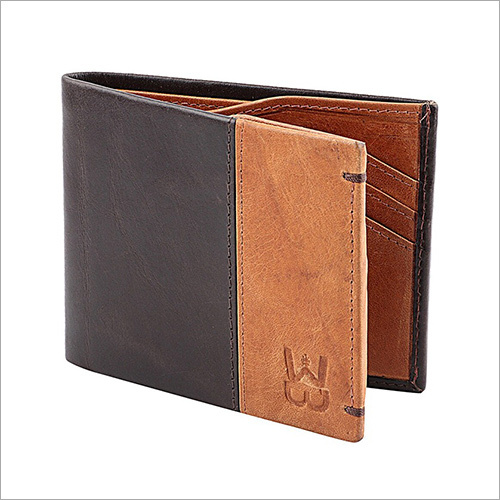 Men Tan And Brown Colourblocked Leather Two Fold Wallet