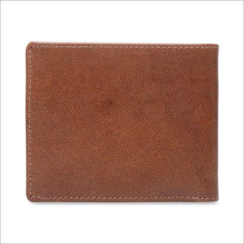 Men Tan Brown Solid Leather Two Fold Wallet