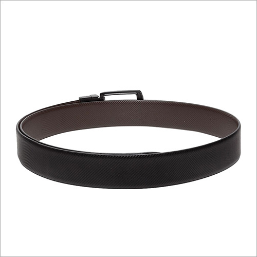Men Black And Brown Textured Reversible Leather Belt